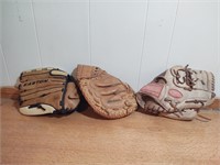 Rawlings, Easton baseball gloves and Mizuno