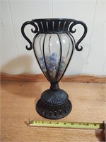 Decorative metal and glass vase with glass