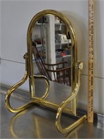 Brass vanity top tilting mirror