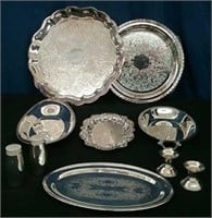 Box -Silverplate/Silver Color Serving Trays,