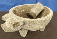 Authentic Mexican Mortar & Pestle "Pig"