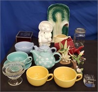 Assortment of Tea Pots,Birds,Misc.