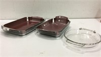 2 Libbey Casserole dishes & Anchor Pie Plate K7B