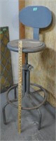Industrial shop stool, adjustable height