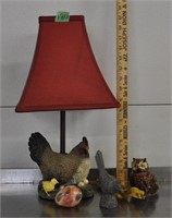 Chicken lamp, owl, bird, egg, see pics