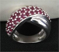 925 Ring with Purple Stones size 5