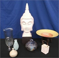Ceramic Buddha, Assorted Vases, Decor
