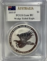 S -2015-P PCGS GEM BU AUSTRALIA SILVER DOLLAR (90)
