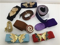 Assorted fashion belts.