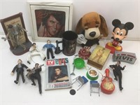 Assorted collectible items. Elvis and more.