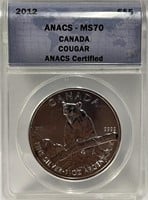 S - 2012 ANACS MSS70 CANADIAN $5 SILVER COIN (92)