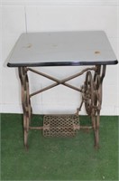Treadle Sewing Machine Base w/Enamel Table Top