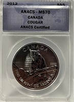 S - 2012 ANACS MS70 CANADIAN SILVER $5 (95)