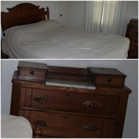 19th Century Walnut Gentlemen's Dresser & Bed