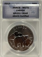 S - 2012 ANACS MS70 CANADIAN SILVER$5 (97)