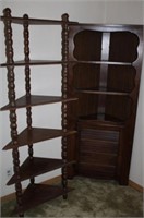 Corner Cabinet & Corner Shelf, both 68"T