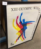 Framed poster from 13th Olympic winter games Lake