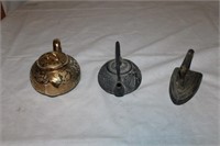 Vintage Sad Iron & 2 Tea Pots