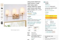 B574  3-Light Gold Bathroom Light Fixtures