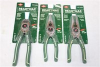 2 Ready Max 8" Long Nose & One 8" Diagonal Pliers