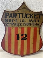 RARE ORIGINAL 1894 PAWTUCKET, R.I. HANDPAINTED,