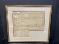 ANTIQUE FRAMED MARRIAGE CERTIFICATE 18.25in W x