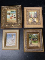 TWO VINTAGE FRAMED BEACH THEMED OIL PAINTINGS AND