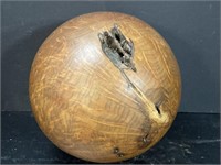 LARGE SOLID TURNED WOOD BALL 8in W