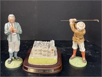 THE ROYAL AND ANCIENT CLUBHOUSE FIGURINE, AND TWO
