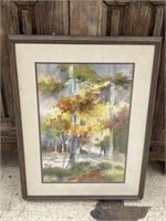 VINTAGE FRAMED SIGNED WATERCOLOR PAINTING MOUNTED