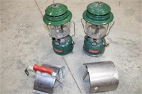 2 Coleman Kerosene Lanterns with Shields