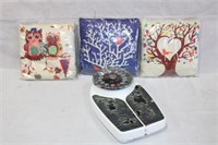 3 Pillow Blankets (new) & Healthometer Scales
