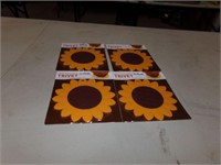 4-sunflower hot plate Trivets