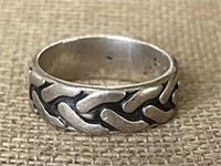Sterling Silver Braided Style Band Ring Sz 9