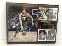 Giannis Antetokounmpo Plaque w/4 Cards and 8x10!