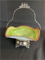 Victorian " Brides Basket" Ruffled Bowl W/dimples