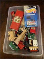 Huge lot of toy cars, trains, wheeled vehicles