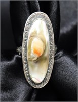 Sterling Blister Pearl Ring Sz6.5