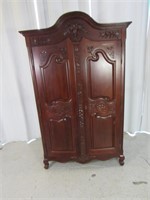 Antique Inlaid Solid Wood Armoire
