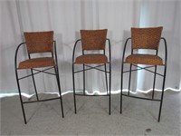 (3) Wicker & Iron Patio Chairs