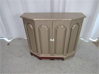Gold Tone Wooden Entryway Table