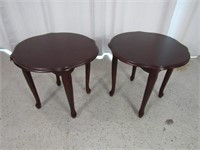 (2) Wooden Circular Side Tables