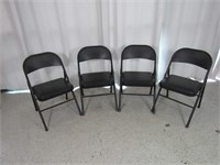 (4) Black Metal Folding Chairs