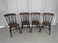 (4) Vtg Wooden Dining Chairs