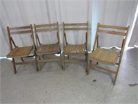(4) Wooden Folding Patio Chairs