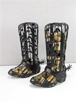 Metal Cowboy Boots Full of Corks