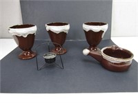 Chocolate Brown Dripware Parfait Cups