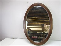 Oval Wood Frame Mirror