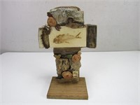 Handmade Wooden Cross w/ Multiple Fossils