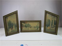 Vtg 3 Piece French Themed Wall Decor